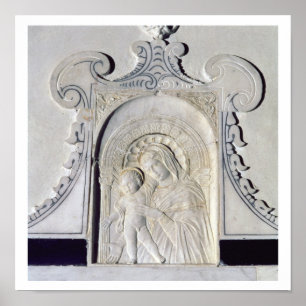 Bas-relief of a Madonna and Child (marble) Poster