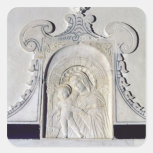 Bas-relief of a Madonna and Child (marble) Square Sticker