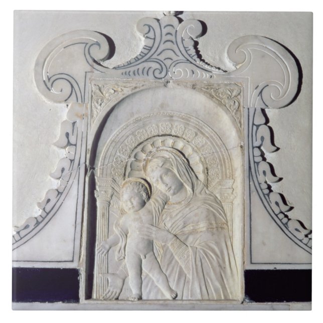 Bas-relief of a Madonna and Child (marble) Tile (Front)