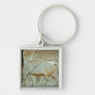 Bas-relief of an anthropomorphic bull keychain