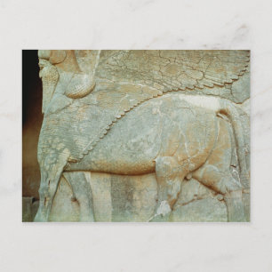 Bas-relief of an anthropomorphic bull postcard