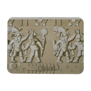 Bas Relief of Ancient Aztec Warriors, from The Sto Magnet