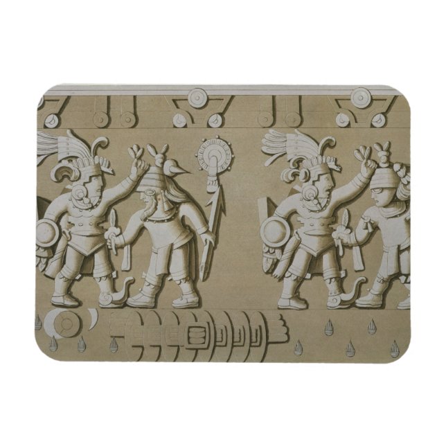 Bas Relief of Ancient Aztec Warriors, from The Sto Magnet (Horizontal)