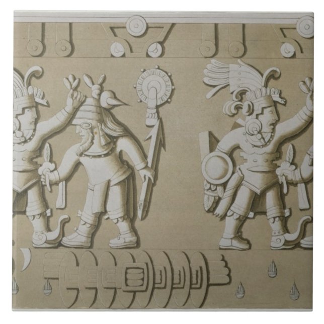 Bas Relief of Ancient Aztec Warriors, from The Sto Tile (Front)