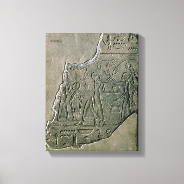 Bas relief of priestesses gathering grapes, 26th-3 canvas print (Front)