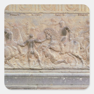 Bas relief panel square sticker