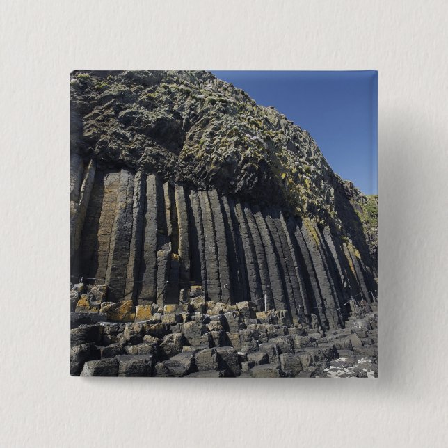 Basalt Columns by Fingal's Cave, Staffa, off 2 Inch Square Button (Front)