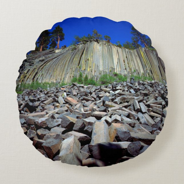 Basalt Formations of Devils Postpile Round Pillow (Front)