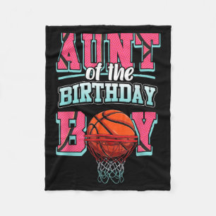 Basball Bball Birthday Aunt Family Matching Aunt Fleece Blanket