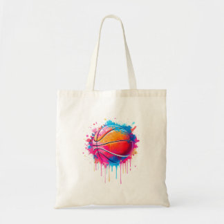 Basball Drip Splash Boys Tie Dye Colourful Basball Tote Bag