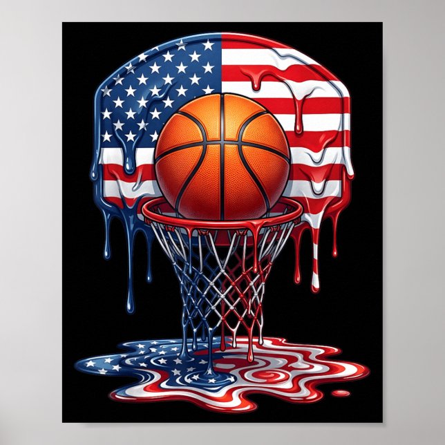 Basball Drip Usa Poster (Front)