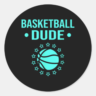Basball Dude Shirt And Basball Shirts For Boys Men Classic Round Sticker