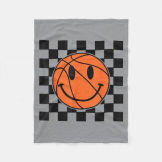 Basball Happy Face Trendy Smile Face Basball Fleece Blanket