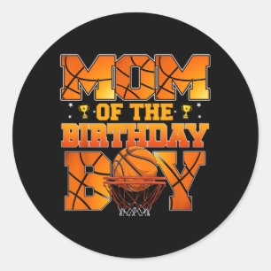 Basball Mom Of The Birthday Boy Family Matching 1 Classic Round Sticker