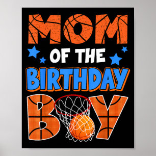 Basball Mom Of The Birthday Boy Family Matching Poster