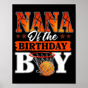 Basball Nana Of The Birthday Boy Family Matching Poster