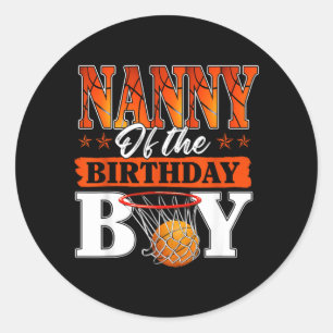 Basball Nanny Of The Birthday Boy Family Matching Classic Round Sticker
