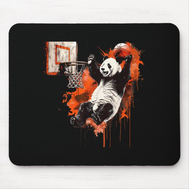 Basball Panda Bear Basball Player Slam Dunk Mouse Pad (Front)