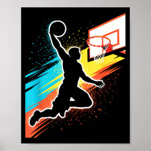 Basball Player Tie Dye Graphic Paint Splash Poster