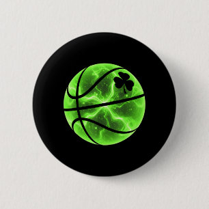Basball Shamrock Lucky Clover Irish St Patricks 2 Inch Round Button