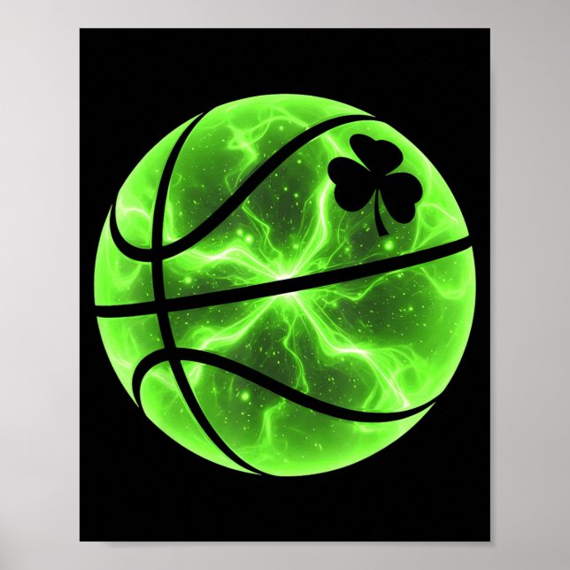 Basball Shamrock Lucky Clover Irish St Patricks Poster (Front)