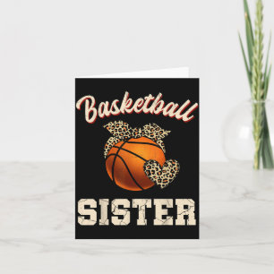 Basball Sister Bandana Leopard Heart Fans Mothers Card