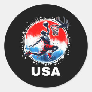 Basball Team Basball Flying Bisonrel Usa Team Classic Round Sticker
