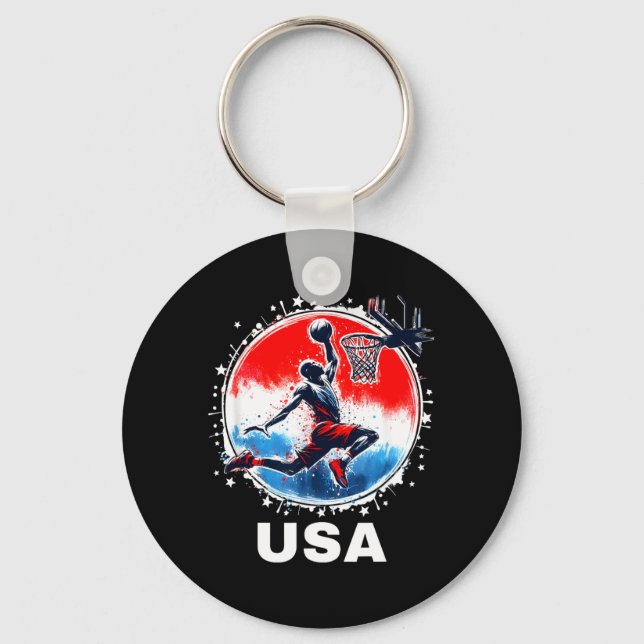 Basball Team Basball Flying Bisonrel Usa Team Keychain (Front)