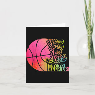 Basball Women Funny Gift Team Play Like A Girl Card