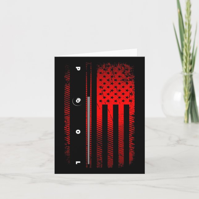 Basbo American Flag Billiards Pool Player - Black  Card (Front)