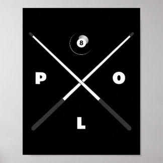 Basbo Mens Uni-kids Clic Fit Black Billiards Pool  Poster