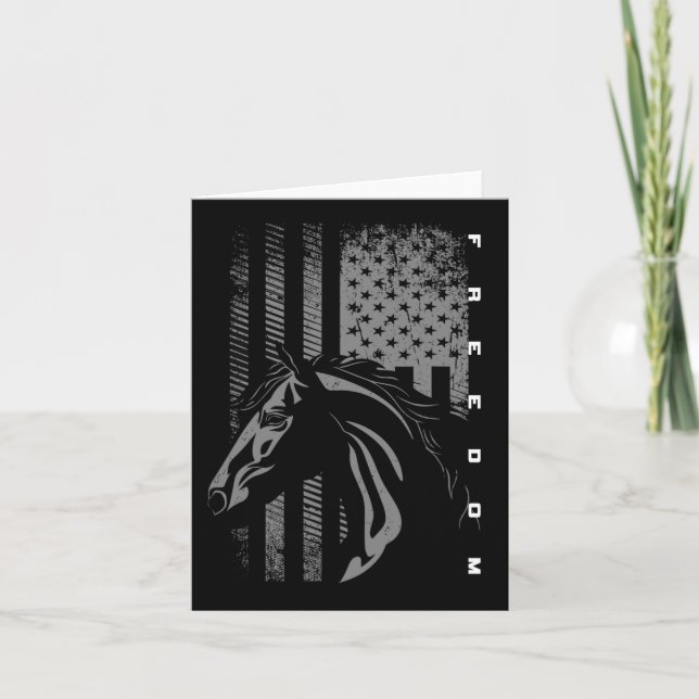 Basbo Uni-kids Black Flag Print - Horseback Riding Card (Front)