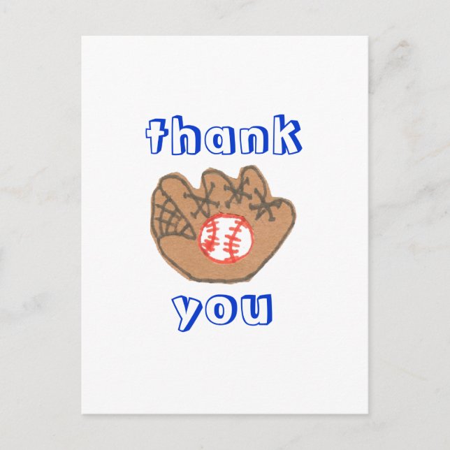 Base-ball merci carte postale (Devant)