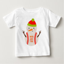 Base Ball Snowman Kids T-Shirt Unique