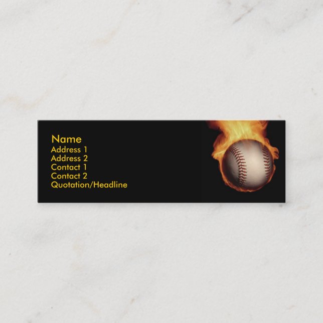 Base-ball sur la carte de profil du feu (Devant)