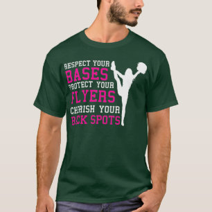 Base Flyers Back Spots Cheerleading Squad Gift Ide T-Shirt