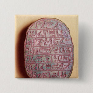 Base of a marriage scarab of Amenhotep III 2 Inch Square Button
