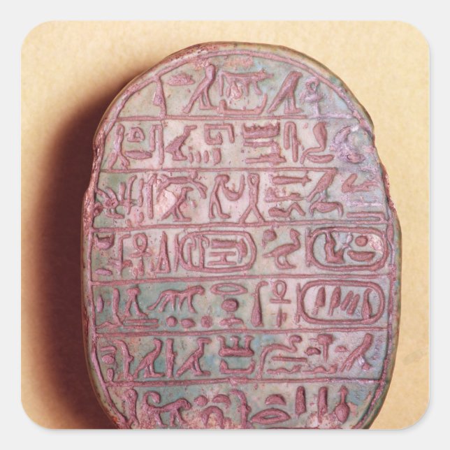 Base of a marriage scarab of Amenhotep III Square Sticker (Front)
