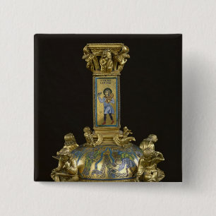 Base of the Cross of St. Bertin 2 Inch Square Button