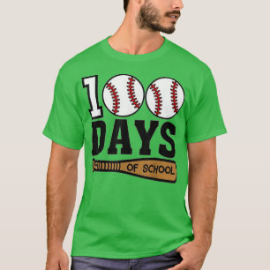Baseball 100 Days of School Happy 100th Day Teache T-Shirt
