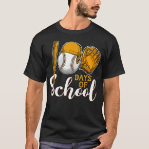 Baseball 100 Days of School Happy 100th Day Teache T-Shirt
