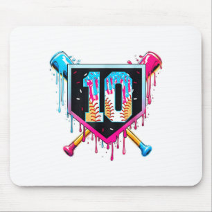 Baseball 10 year old boy ice cream drip 10th mouse pad