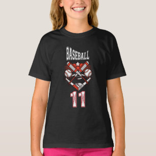 Baseball 11 Logo – Crossed Bats and Baseball T-Shirt