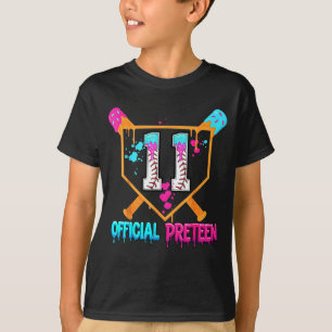 Baseball 11 Year Old Ice Cream Drip 11th Birthday  T-Shirt