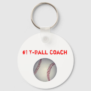 baseball, #1 T-Ball Coach Keychain
