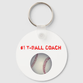 baseball, #1 T-Ball Coach Keychain