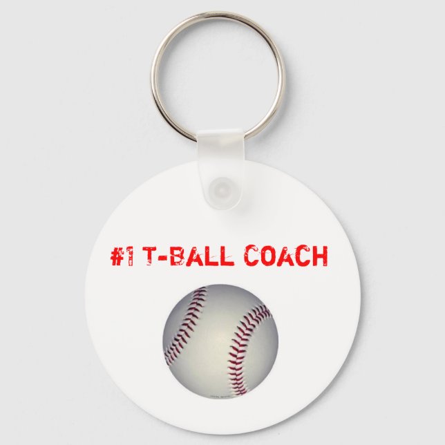 baseball, #1 T-Ball Coach Keychain (Front)