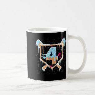 Baseball 4 Year Old Ice Cream Drip 4th Birthday Bo Coffee Mug
