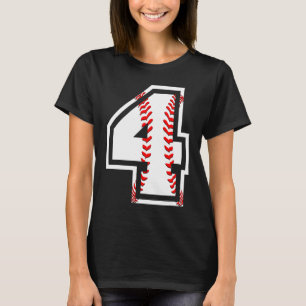 Baseball 4th Birthday for Four Year Old Toddler K T-Shirt