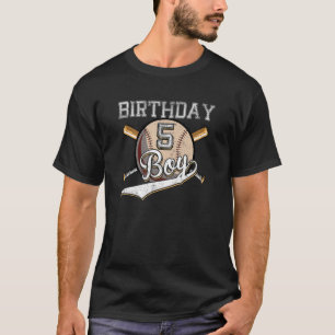 Baseball 5th Birthday Party 5 Years Old Baseball F T-Shirt